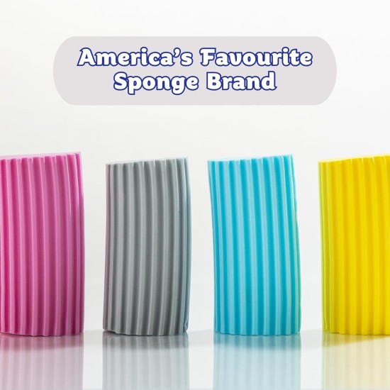 Scrub Daddy Damp Duster, Multipurpose Dusters for Cleaning - Wooden & Venetian Blind Cleaner Tool, Ridged Wet Dust Sponge for Skirting Board, Radiator, Blinds & Mirrors, Home Cleaning Products, Pink