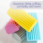 Scrub Daddy Damp Duster, Multipurpose Dusters for Cleaning - Wooden & Venetian Blind Cleaner Tool, Ridged Wet Dust Sponge for Skirting Board, Radiator, Blinds & Mirrors, Home Cleaning Products, Pink