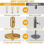 Dimmable Floor Lamp, Industrial Floor Lamps for Living Room, Gold Tree Lamp Standing Lamp Tall Lamps with 3 Elegant Teardrop Cage Head & 800 Lumens LED Bulbs for Living room Bedroom Office Dining Room Dimmable Floor Lamp, Industrial Floor Lamps for Living Room, Gold Tree Lamp Standing Lamp Tall Lamps with 3 Elegant Teardrop Cage Head & 800 Lumens LED Bulbs for Living room Bedroom Office Dining Room