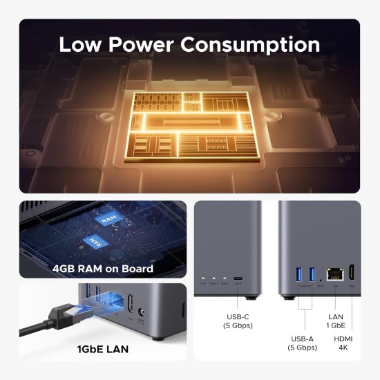 UGREEN NAS DH2300 2-Bay Desktop NASync, Support Capacity 60TB (Diskless), Remote Access, AI Photo Album, Beginner Friendly System, 4GB on Board RAM,1GbE, 4K HDMI, Network Attached Storage(Diskless) UGREEN NAS DH2300 2-Bay Desktop NASync, Support Capacity 60TB (Diskless), Remote Access, AI Photo Album, Beginner Friendly System, 4GB on Board RAM,1GbE, 4K HDMI, Network Attached Storage(Diskless)