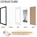 upsimples 11x14 Picture Frame Set of 5, Display Pictures 8x10 with Mat or 11x14 Without Mat, Wall Gallery Photo Frames, Black upsimples 11x14 Picture Frame Set of 5, Display Pictures 8x10 with Mat or 11x14 Without Mat, Wall Gallery Photo Frames, Black