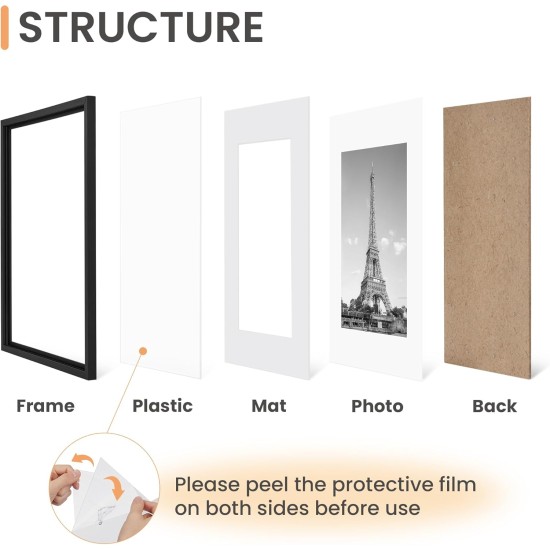 upsimples 11x14 Picture Frame Set of 5, Display Pictures 8x10 with Mat or 11x14 Without Mat, Wall Gallery Photo Frames, Black upsimples 11x14 Picture Frame Set of 5, Display Pictures 8x10 with Mat or 11x14 Without Mat, Wall Gallery Photo Frames, Black