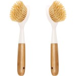 2 Pack Kitchen Dish Brush Bamboo Handle Dish Scrubber Built-in Scraper, Scrub Brush for Pans, Pots, Kitchen Sink Cleaning, Dishwashing and Cleaning Brushes are Perfect Cleaning Tools, White 2 Pack Kitchen Dish Brush Bamboo Handle Dish Scrubber Built-in Scraper, Scrub Brush for Pans, Pots, Kitchen Sink Cleaning, Dishwashing and Cleaning Brushes are Perfect Cleaning Tools, White