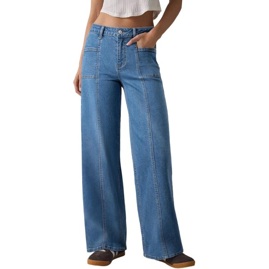 Sidefeel Womens Wide Leg Jeans High Waisted Stretchy Straight Leg Baggy Denim Pants Sidefeel Womens Wide Leg Jeans High Waisted Stretchy Straight Leg Baggy Denim Pants