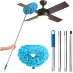 DRQ Ceiling Fan Cleaner Duster, Reusable Microfiber Duster with Extension Pole, 13 to 48 Inch Fan Blade Cleaner, Removable Dusters for Cleaning Walls Bookshelves Door Window Top (Blue) DRQ Ceiling Fan Cleaner Duster, Reusable Microfiber Duster with Extension Pole, 13 to 48 Inch Fan Blade Cleaner, Removable Dusters for Cleaning Walls Bookshelves Door Window Top (Blue)