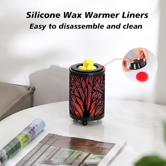 Leyoue Electric Wax Melt Warmer PTC Heating Plate with 7 Colors LED Changing Light Wax Warmer Fragrance Warmer for Home Office Gifts & Decor(Black Forest)
