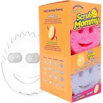 Scrub Daddy 6 Scrub Mommy Kitchen Sponges & 1 Daddy Caddy Sponge Holder - Scratch-Free for Dishes & Multipurpose Cleaning - BPA Free & Made with Polymer Foam - Stain & Odor Resistant
