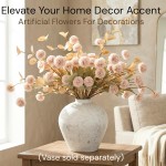 Artificial Flowers for Vase - Beige Silk Mums 10 Long Stems with Eucalyptus, Faux Flowers Home Decor, Neutral Tan Cream Floral Arrangement, Fake Chrysanthemum Pom Pom Stems, Spring Fall Centerpiece Artificial Flowers for Vase - Beige Silk Mums 10 Long Stems with Eucalyptus, Faux Flowers Home Decor, Neutral Tan Cream Floral Arrangement, Fake Chrysanthemum Pom Pom Stems, Spring Fall Centerpiece