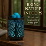 Leyoue Electric Wax Melt Warmer PTC Heating Plate with 7 Colors LED Changing Light Wax Warmer Fragrance Warmer for Home Office Gifts & Decor(Black Forest)