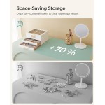 SONGMICS GISELLA Collection - Jewelry Box Organizer, 3-Layer Jewelry Storage with 2 Drawers, Shiny Metal Hardware, Glass Lid, Modern, 8 x 9.1 x 5.3 Inches, Cloud White and Gold Color UJBC239WT SONGMICS GISELLA Collection - Jewelry Box Organizer, 3-Layer Jewelry Storage with 2 Drawers, Shiny Metal Hardware, Glass Lid, Modern, 8 x 9.1 x 5.3 Inches, Cloud White and Gold Color UJBC239WT