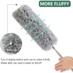 SetSail Extra-Long Dusters with Extension Pole 100-inch for Cleaning, Bendable Microfiber Head Washable Ceiling Fan Duster for High Ceilings, Furniture