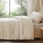 BEDELITE Boho Comforter Set Queen Size, Beige Tufted Boho Bed Set 3 Pieces, Soft & Lightweight Comforter for All Seasons, Jacquard Farmhouse Bedding Set with 2 Pillow Shams BEDELITE Boho Comforter Set Queen Size, Beige Tufted Boho Bed Set 3 Pieces, Soft & Lightweight Comforter for All Seasons, Jacquard Farmhouse Bedding Set with 2 Pillow Shams