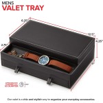 Stock Your Home Mens Valet Tray, Men's Jewelry Box, Night Stand Organizers and Storage, Bedside Table Organizer, Watch Box for Dresser, Faux Leather (Black & Gray) Stock Your Home Mens Valet Tray, Men's Jewelry Box, Night Stand Organizers and Storage, Bedside Table Organizer, Watch Box for Dresser, Faux Leather (Black & Gray)