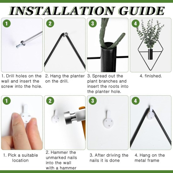 Jexine 4 Pcs Hanging Planters with Artificial Eucalyptus Metal Hanging Vase Indoor Plants Holder Modern Geometric Boho Bathroom Wall Decor for Living Room Home Office(Black) Jexine 4 Pcs Hanging Planters with Artificial Eucalyptus Metal Hanging Vase Indoor Plants Holder Modern Geometric Boho Bathroom Wall Decor for Living Room Home Office(Black)