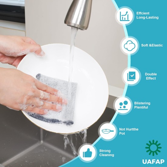 12 PCS Non Scratch Wire Dishcloth, Cleans Fast Without Scratching, Stands Up to Stuck-on Grime, Multi-Surface Safe, Wire Dishwashing Rag Cleaning Power for Everyday Jobs 7.87“ x 7.87” 12 PCS Non Scratch Wire Dishcloth, Cleans Fast Without Scratching, Stands Up to Stuck-on Grime, Multi-Surface Safe, Wire Dishwashing Rag Cleaning Power for Everyday Jobs 7.87“ x 7.87”
