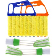 4Pcs Window Venetian Blind Cleaner Duster Tool,Washable 7 Fingers Dusting Cleaner and Air Vent Cleaner,Shutter Brush,Blinds Air Conditioner Keyboard Fan Duster Dirt Housekeeping Tool