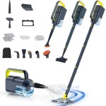 ScrubWiz Steam Mop with Detachable Handheld Steam Cleaner, 10-in-1 Multi Accessories, Quick 10s Heat, 350ml and 2-Level Steamer for Cleaning Floor, Carpet, BBQ Grill, Tile, and Grout, Gray ScrubWiz Steam Mop with Detachable Handheld Steam Cleaner, 10-in-1 Multi Accessories, Quick 10s Heat, 350ml and 2-Level Steamer for Cleaning Floor, Carpet, BBQ Grill, Tile, and Grout, Gray