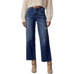 Dokotoo Womens High Waist Baggy Jeans Wide Leg Casual Petite 2026 8 Points Length Stretch Denim Pants