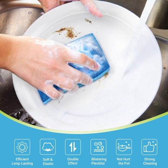 AIDEA Non Scratch Scrub Sponge, 24Count, Sponges for Dishes, Sponges Kitchen, Cleaning Sponge, Cleans Fast Without Scratching, Stands Up to Stuck-on Grime, Cleaning Power for Everyday Jobs AIDEA Non Scratch Scrub Sponge, 24Count, Sponges for Dishes, Sponges Kitchen, Cleaning Sponge, Cleans Fast Without Scratching, Stands Up to Stuck-on Grime, Cleaning Power for Everyday Jobs