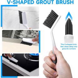 14Pcs Crevice Cleaning Brush Set, V Shape Grout Cleaner Brush for Deep Cleaning Gap, Hard Bristle Scrub Brushes Tools, Cleaning Supplies for Household Use, Bathroom, Kitchen, Toilet, Window 14Pcs Crevice Cleaning Brush Set, V Shape Grout Cleaner Brush for Deep Cleaning Gap, Hard Bristle Scrub Brushes Tools, Cleaning Supplies for Household Use, Bathroom, Kitchen, Toilet, Window