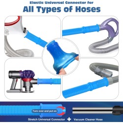 2 Pieces Dryer Vent Cleaner Kit Compatible with Most Vacuum Cleaner, Dryer Lint Brush and Vacuum Hose Attachment with Universal Connector, Quickly Lint Remover