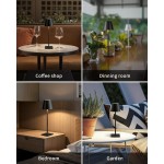 KDG 2 Pack Cordless Table Lamp, Portable LED Desk Lamps, 5000mAh Battery Operated, 3 Color Stepless Dimming Up, for Restaurant, Bedroom, Outdoor Camping, Coffee Shop, Night Light, Rechargeable (Black)