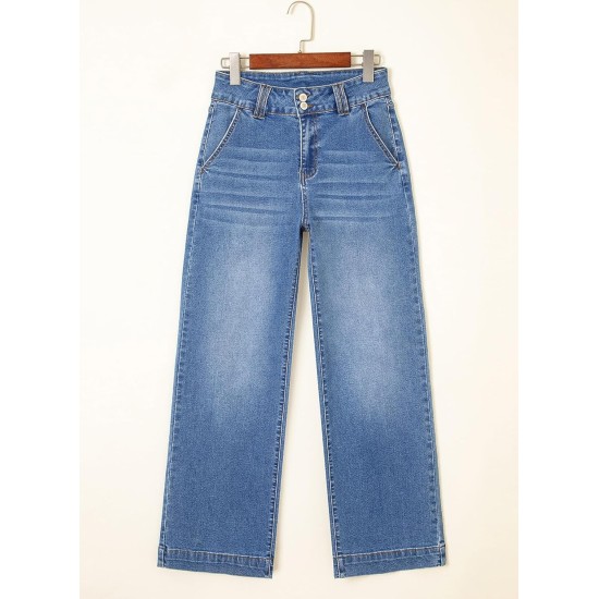 Astylish Women's High Waisted Wide Leg Straight Jeans Astylish Women's High Waisted Wide Leg Straight Jeans