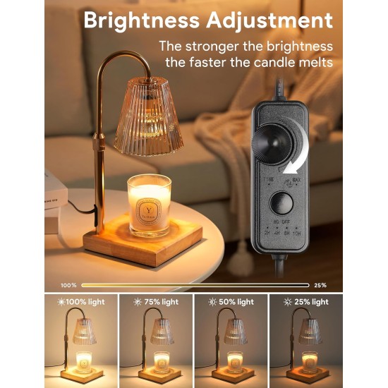 Candle Warmer Lamp with Timer, Dimmable Candle Warmer for Home Decor, Birthday Gifts for Women, Adjustable Height Wax Melt Warmer with 2 Bulbs Candle Warmer Lamp with Timer, Dimmable Candle Warmer for Home Decor, Birthday Gifts for Women, Adjustable Height Wax Melt Warmer with 2 Bulbs