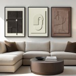Framed Abstract 3D Textured Wall Art for Living Room, 3 Piece Modern Neutral Artwork for Walls, Brown White Geometric Sandstone Textured Painting for Bedroom, Home Office Decor-Total Size 30x60 Inch