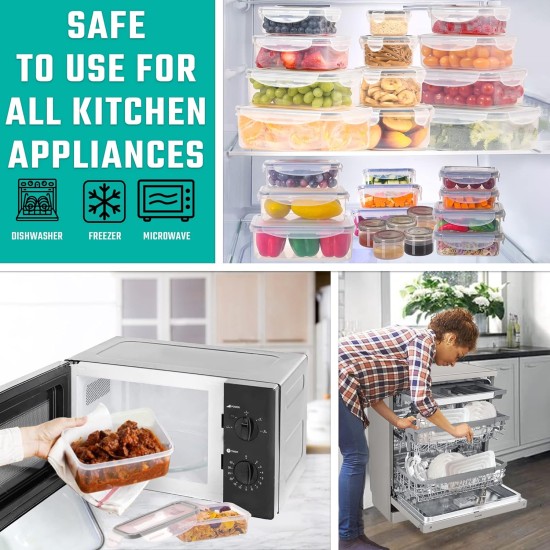 RockBerry 50 Pcs Large Food Storage Containers with Lids Airtight-85 OZ to small Containers-Total 526OZ Stackable Kitchen Set -BPA Free Leak proof containers- Freezer Microwave safe RockBerry 50 Pcs Large Food Storage Containers with Lids Airtight-85 OZ to small Containers-Total 526OZ Stackable Kitchen Set -BPA Free Leak proof containers- Freezer Microwave safe
