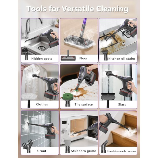 Steam Mop for Floor Cleaning, Heavy Duty All-in-One Steam Cleaner for Home with Detachable Handheld Steamer, for Hardwood, Tile, Walls, Grout, Windows, Furniture and Decks Steam Mop for Floor Cleaning, Heavy Duty All-in-One Steam Cleaner for Home with Detachable Handheld Steamer, for Hardwood, Tile, Walls, Grout, Windows, Furniture and Decks