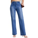 SEVEGO Tall Women's 34"/36"/38" Inseam Wide Leg Jeans High Waisted Stretchy Straight Loose Trendy Denim Pants Pockets SEVEGO Tall Women's 34"/36"/38" Inseam Wide Leg Jeans High Waisted Stretchy Straight Loose Trendy Denim Pants Pockets