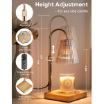 Candle Warmer Lamp with Timer, Dimmable Candle Warmer for Home Decor, Birthday Gifts for Women, Adjustable Height Wax Melt Warmer with 2 Bulbs Candle Warmer Lamp with Timer, Dimmable Candle Warmer for Home Decor, Birthday Gifts for Women, Adjustable Height Wax Melt Warmer with 2 Bulbs