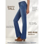 Tall Women's 34"/36"/38" Inseam Curvy Bootcut Jeans Mid-Rise Stretchy Denim Pants Classic Bell Bottom Trouser Tall Women's 34"/36"/38" Inseam Curvy Bootcut Jeans Mid-Rise Stretchy Denim Pants Classic Bell Bottom Trouser