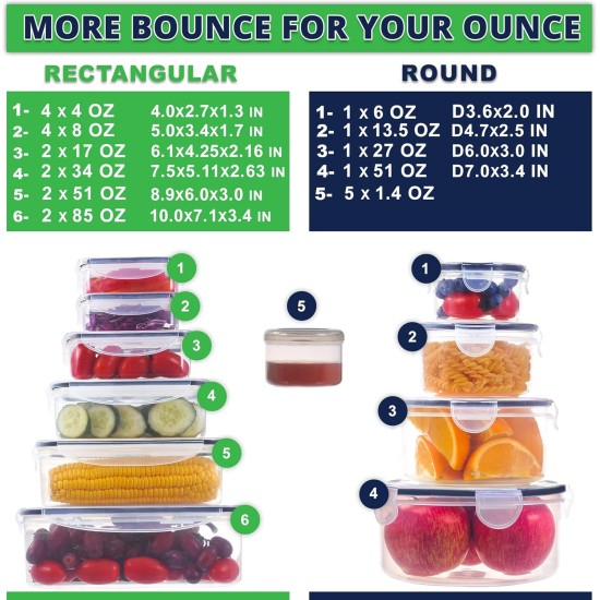 RockBerry 50 Pcs Large Food Storage Containers with Lids Airtight-85 OZ to small Containers-Total 526OZ Stackable Kitchen Set -BPA Free Leak proof containers- Freezer Microwave safe RockBerry 50 Pcs Large Food Storage Containers with Lids Airtight-85 OZ to small Containers-Total 526OZ Stackable Kitchen Set -BPA Free Leak proof containers- Freezer Microwave safe