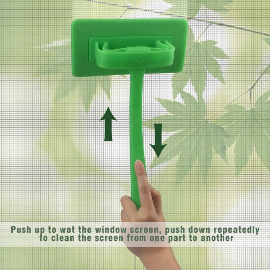 MyLifeUNIT Mesh Screen Cleaner, Detachable Window Screen Cleaning Brush Washing Tool, Windows Screen Cleaner with Wet and Dry Dual-Use