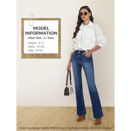 Tall Women's 34"/36"/38" Inseam Curvy Bootcut Jeans Mid-Rise Stretchy Denim Pants Classic Bell Bottom Trouser Tall Women's 34"/36"/38" Inseam Curvy Bootcut Jeans Mid-Rise Stretchy Denim Pants Classic Bell Bottom Trouser
