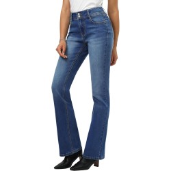 Tall Women's 34"/36"/38" Inseam Curvy Bootcut Jeans Mid-Rise Stretchy Denim Pants Classic Bell Bottom Trouser