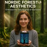 Leyoue Electric Wax Melt Warmer PTC Heating Plate with 7 Colors LED Changing Light Wax Warmer Fragrance Warmer for Home Office Gifts & Decor(Black Forest)