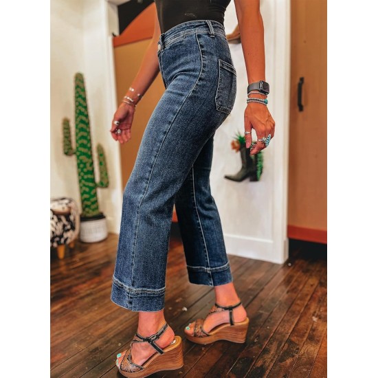SHEWIN Women Wide Leg Jeans High Waisted Stretch Denim Pants Inseam 25-26 inch SHEWIN Women Wide Leg Jeans High Waisted Stretch Denim Pants Inseam 25-26 inch