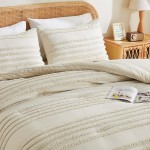 BEDELITE Boho Comforter Set Queen Size, Beige Tufted Boho Bed Set 3 Pieces, Soft & Lightweight Comforter for All Seasons, Jacquard Farmhouse Bedding Set with 2 Pillow Shams BEDELITE Boho Comforter Set Queen Size, Beige Tufted Boho Bed Set 3 Pieces, Soft & Lightweight Comforter for All Seasons, Jacquard Farmhouse Bedding Set with 2 Pillow Shams
