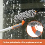 Eazer Squeegee Window Cleaner Tool, 2 in 1 Rotatable Window Cleaning Squeegee Kit with Extension Pole, 62'' Window Washing Kit, Bendable Head for Car Glass - 2 Scraper