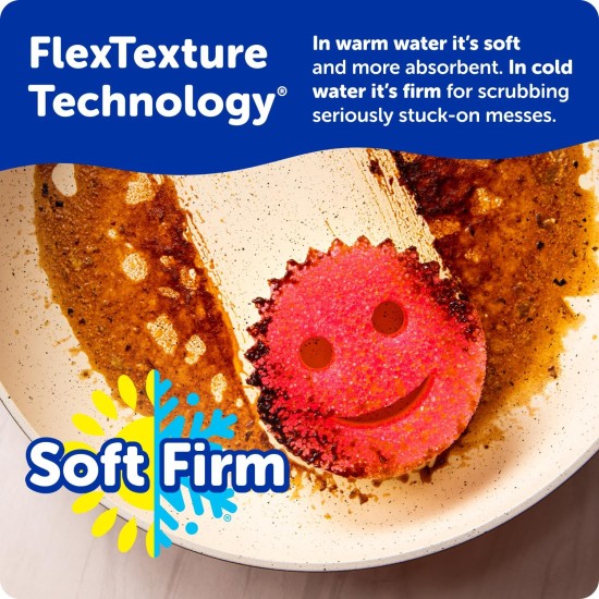 Scrub Daddy 6 Scrub Mommy Kitchen Sponges & 1 Daddy Caddy Sponge Holder - Scratch-Free for Dishes & Multipurpose Cleaning - BPA Free & Made with Polymer Foam - Stain & Odor Resistant