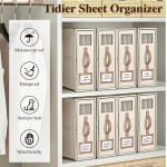 4 Pack Foldable Bed Sheets Set Organizers and Storage(King & Queen Size),Linen Fabric Closet Organizers with Window,Folding Bedding Storage Box for Bedsheets and Pillow Cube Organizer-Beige 4 Pack Foldable Bed Sheets Set Organizers and Storage(King & Queen Size),Linen Fabric Closet Organizers with Window,Folding Bedding Storage Box for Bedsheets and Pillow Cube Organizer-Beige