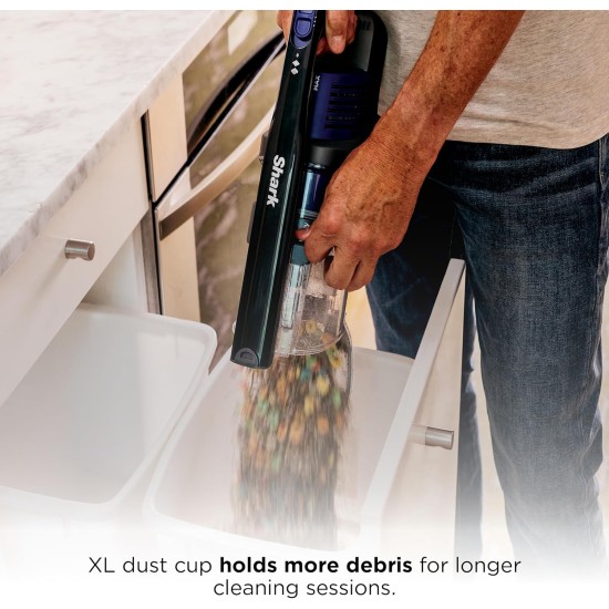 Shark | Pet Cordless Vacuum Cleaner | LED Headlights | Removable Handheld Vacuum for Pet Hair | Crevice Tool & Pet Multi-Tool Included | 40min Runtime | For Carpet & Hard Floors | Grey | IX141