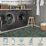 Lahome Floral Dark Green Area Rugs 5x7, Soft Washable Rugs for Living Room Bedroom, Boho Non Slip Low Pile Forest Giverny Carpet for Farmhouse Dining Room Office, Dark Green