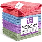 Microfiber Cleaning Cloth, 12 Pack Assorted Color Cleaning Rags for Housekeeping, Colorful Reusable Microfiber Towels for Car, Kitchen, Bathroom and Household Cleaning Supplies, 11.8"X11.8" Microfiber Cleaning Cloth, 12 Pack Assorted Color Cleaning Rags for Housekeeping, Colorful Reusable Microfiber Towels for Car, Kitchen, Bathroom and Household Cleaning Supplies, 11.8"X11.8"