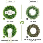 DDHS 20'' Boxwood Wreaths Front Door Artificial Spring Wreath. Wreaths for Front Door Farmhouse Wedding Green Year Round Indoor Outdoor for Summer Wreath St Patricks Day Decorations -(Hello Sign) DDHS 20'' Boxwood Wreaths Front Door Artificial Spring Wreath. Wreaths for Front Door Farmhouse Wedding Green Year Round Indoor Outdoor for Summer Wreath St Patricks Day Decorations -(Hello Sign)
