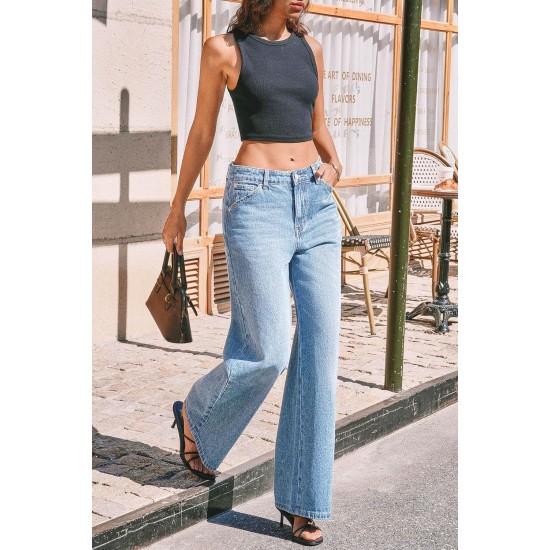 Cicy Bell Womens Wide Leg Baggy Jeans High Waisted Boyfriend Loose Denim Pants with Pockets
