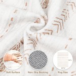 Nakagishi Area Rug Living Room Rugs: 5x7 Large Soft Machine Washable Boho Moroccan FarmNeutral Stain Resistant Indoor Floor Carpet for Bedroom Under Dining Table Home Office Decor-Cream Brown